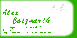 alex csizmarik business card